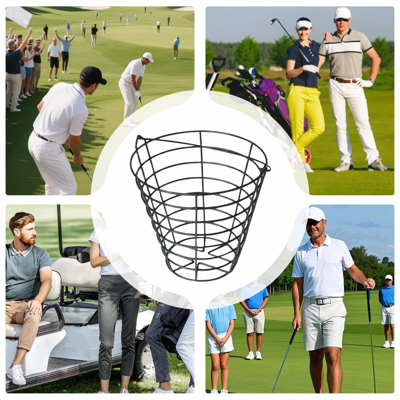 Basket A Palline Da Golf - Contenitore Per Fili Da Golf, Secchio Di Stoccaggio Detiene 100 Palle, Organizzatore Pesante