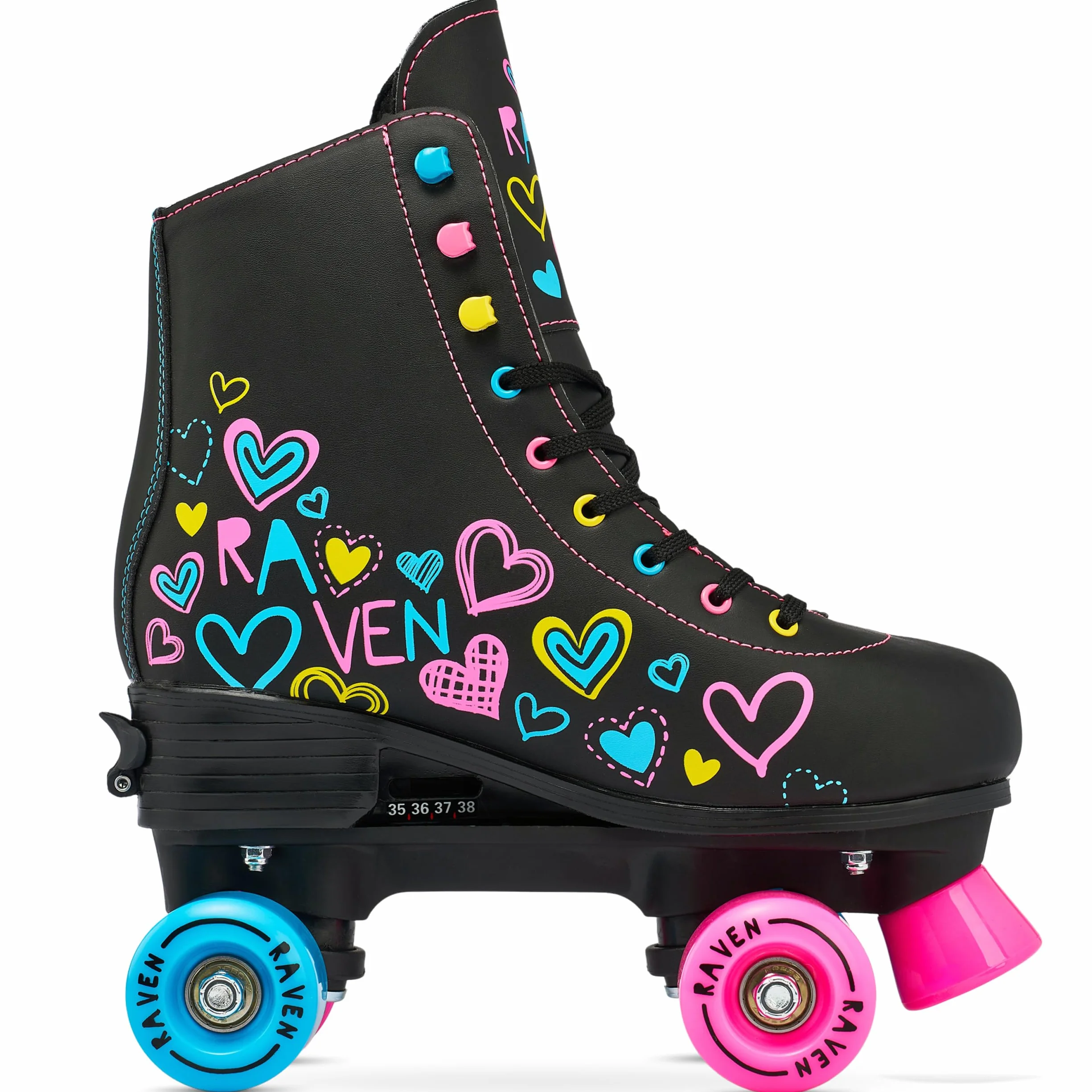 Raven – Pattini a rotelle per bambini, ragazze, adulti, bambini – Pattini a rot elle – In linea – Freno in PVC resistente – Ruote in gomma