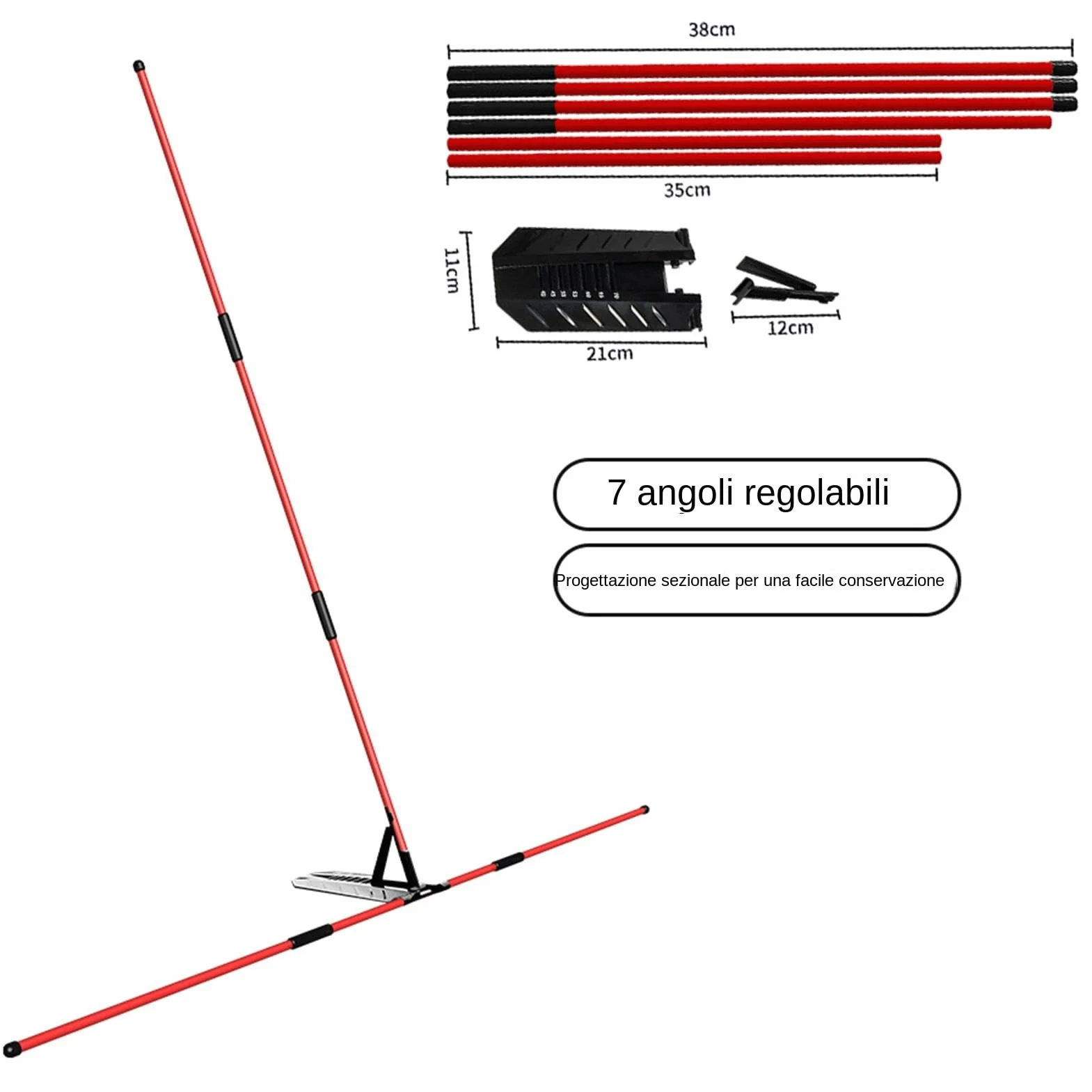 Golf Alignment Sticks, Professional Swing Training Aid, Foldable Fiberglass Alignment Rods, 1.05x1.05cm Black Red