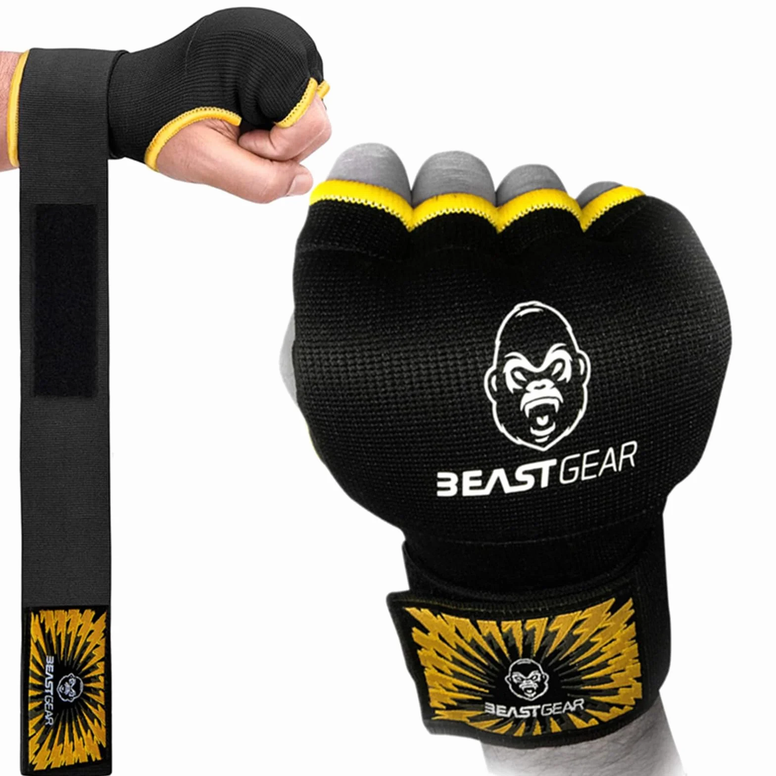 Beast Gear Sottoguanti da Boxe Professionali Antishock – Guanti in Gel per Combat Sport, MMA e Arti Marziali