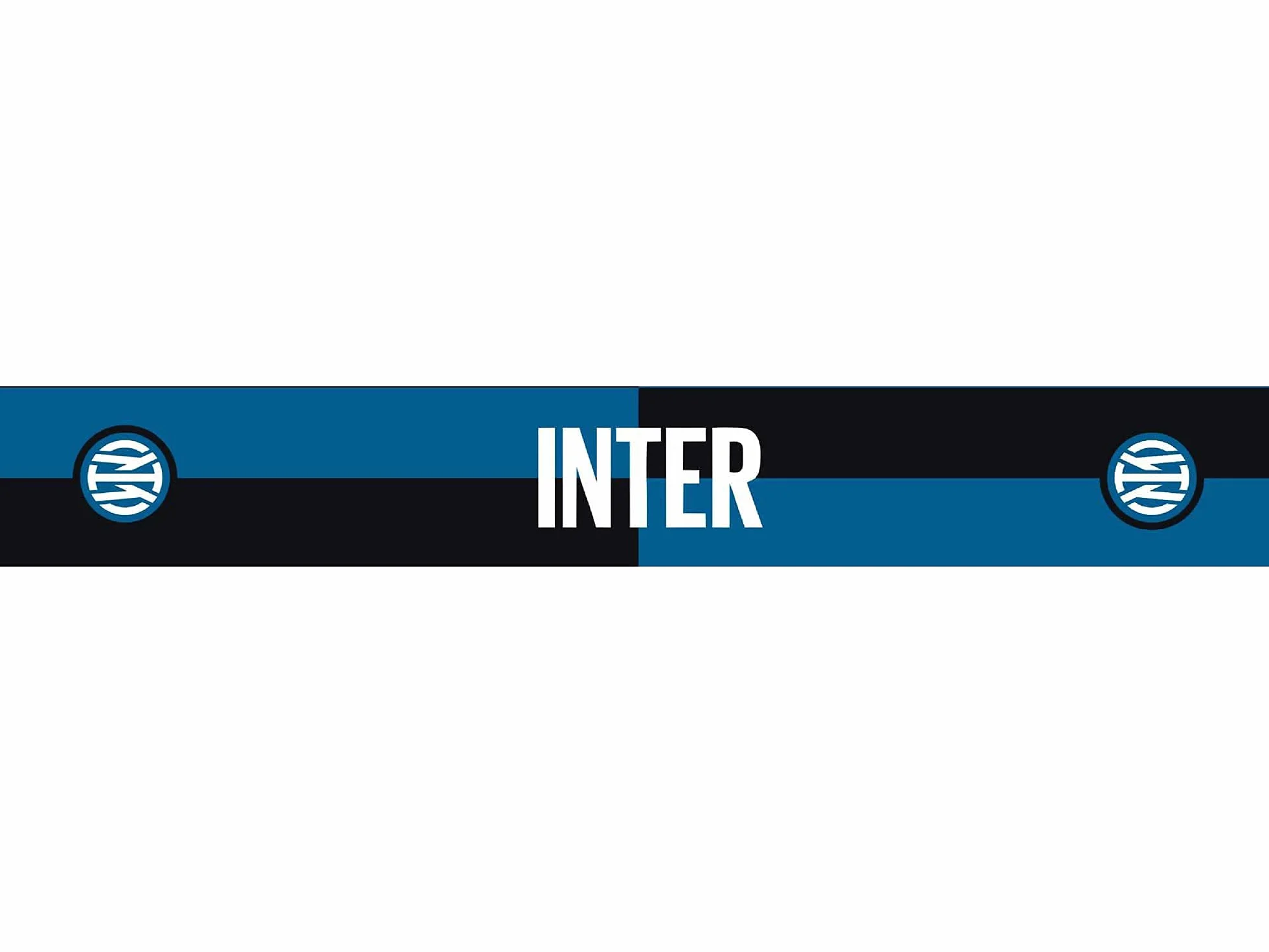 Sciarpa Ufficiale Inter Modello 2021 Nero Azzurro Acrilico Jacquarde Bicolore