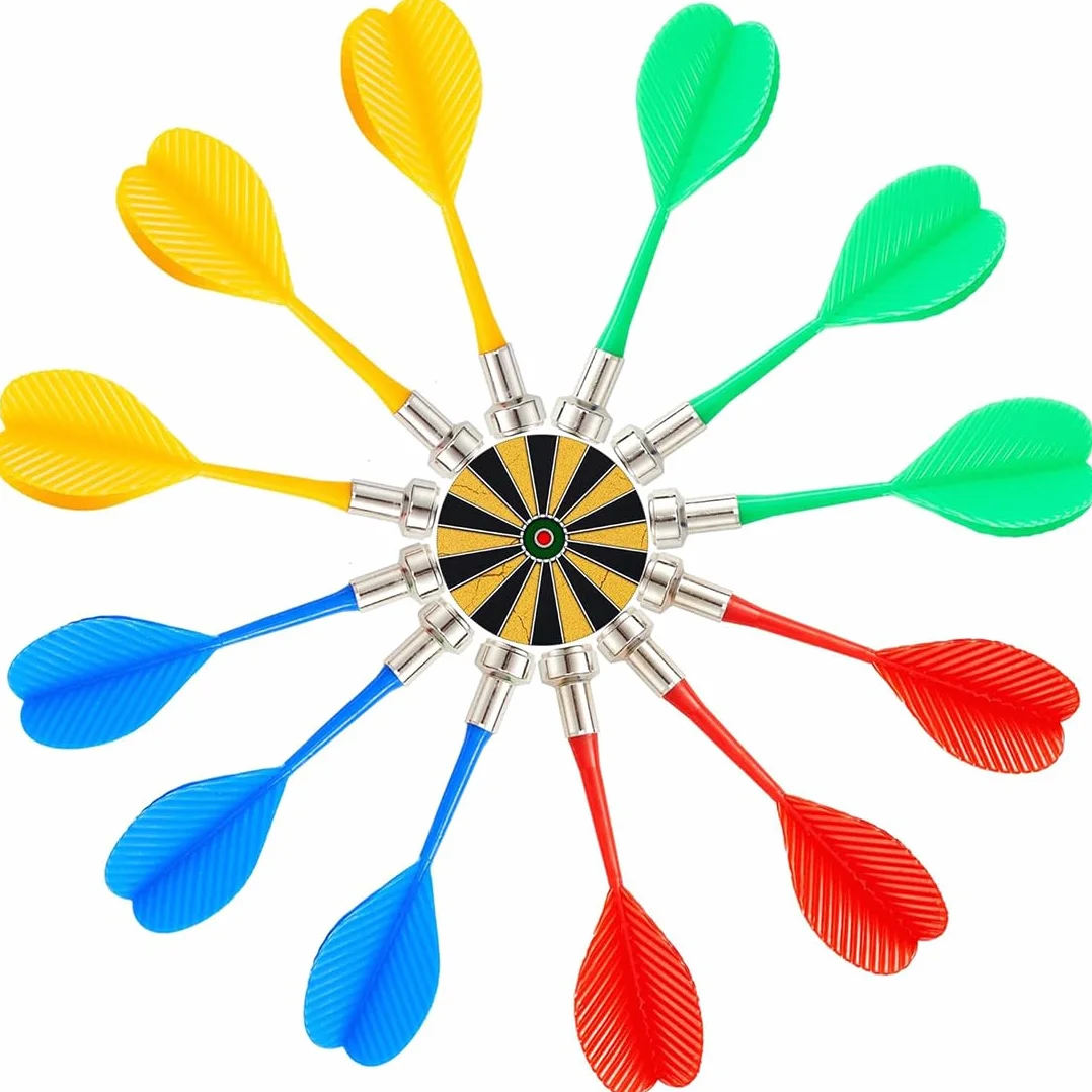 Freccette magnetiche di sicurezza 12 pezzi Gioco indoor bersaglio Freccette morbide 4 colori