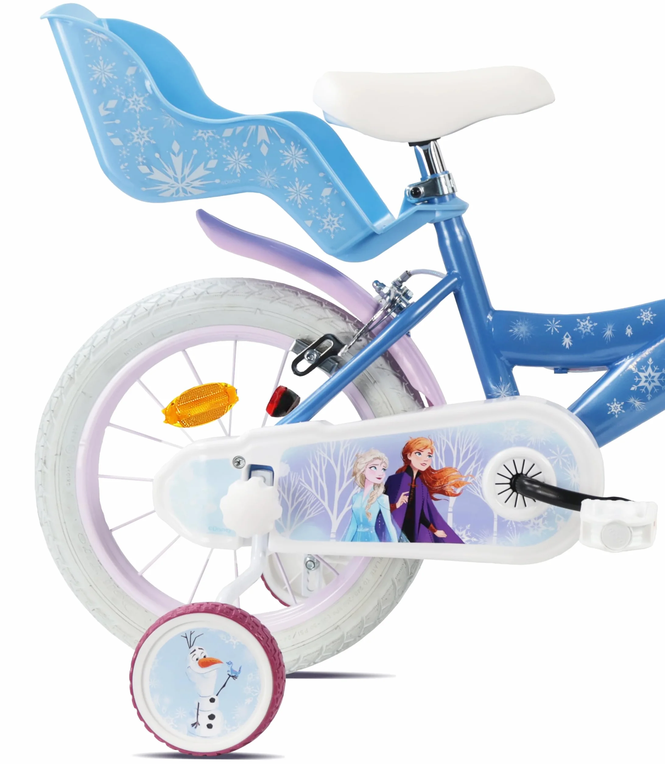 Bicicletta da 14" da Ragazza Frozen con Casco e Cestello