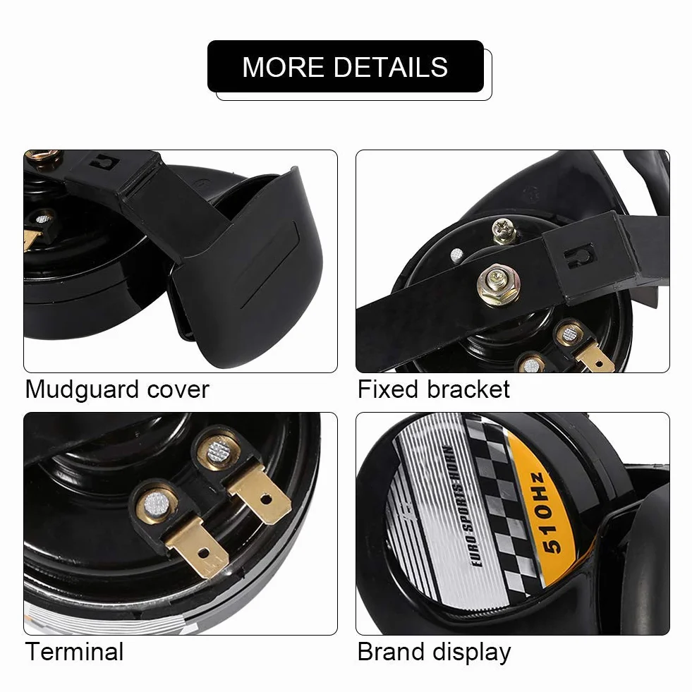 Snail Siren Horn Speaker Impermeabile 12V 510 Hz Universale per Moto