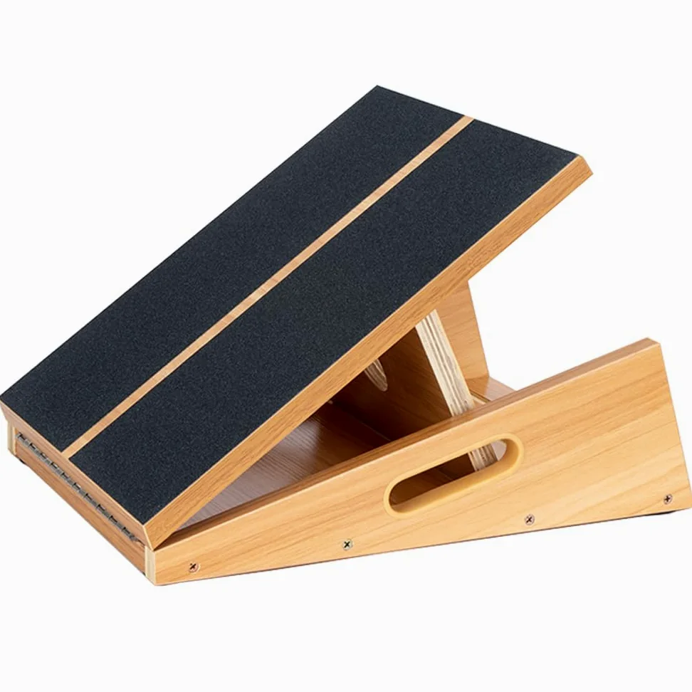 Tavola inclinata professionale in legno, tavola inclinata regolabile e barella polpaccio, tavola elasticizzata – Design extra laterale per portabilità