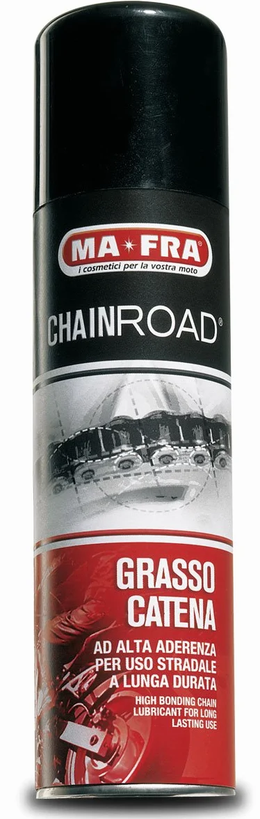 MAFRA, Chainroad, Grasso per Catena Moto Spray, Lubrificante Concentrato, Previene la Formazione di Ruggine, non Macchia e non Cola, nel Formato da 250ml