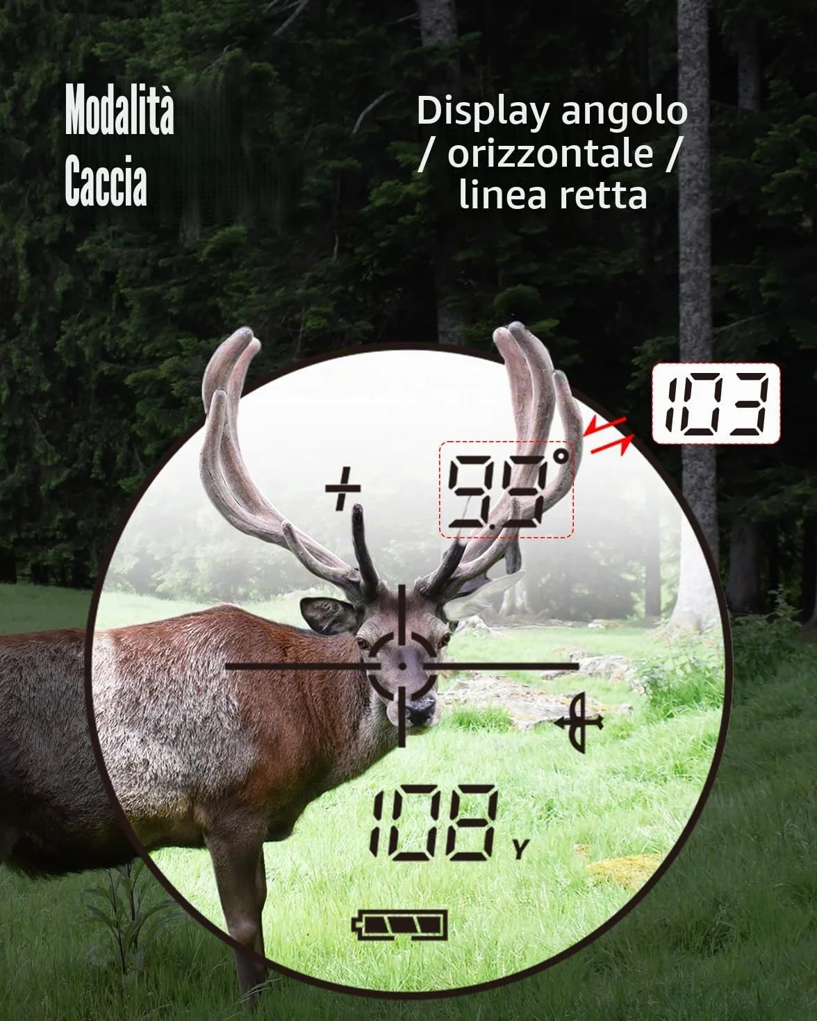 AOFAR GX-2S PRO Telemetro Golf e Caccia, 1000Y, rangefinder Con Compensazione Della Pendenza, Blocco Bandiera e Vibrazione, Distanza Angolare e Orizzontale, Misura Precisa Distanza Per Caccia/Golf