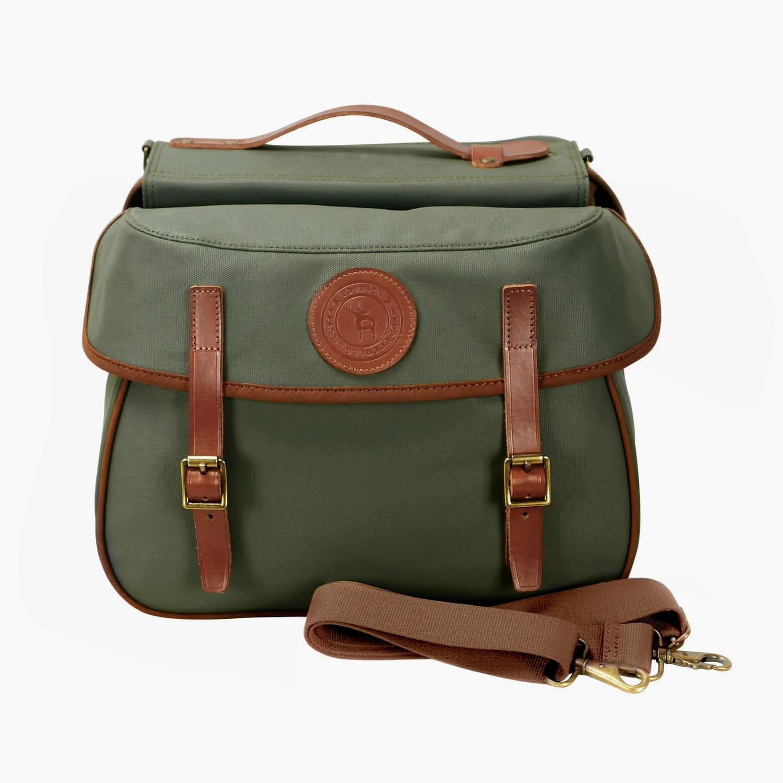 TOURBON Borsa da bicicletta in tela impermeabile per sedile posteriore, borsa doppia (verde)
