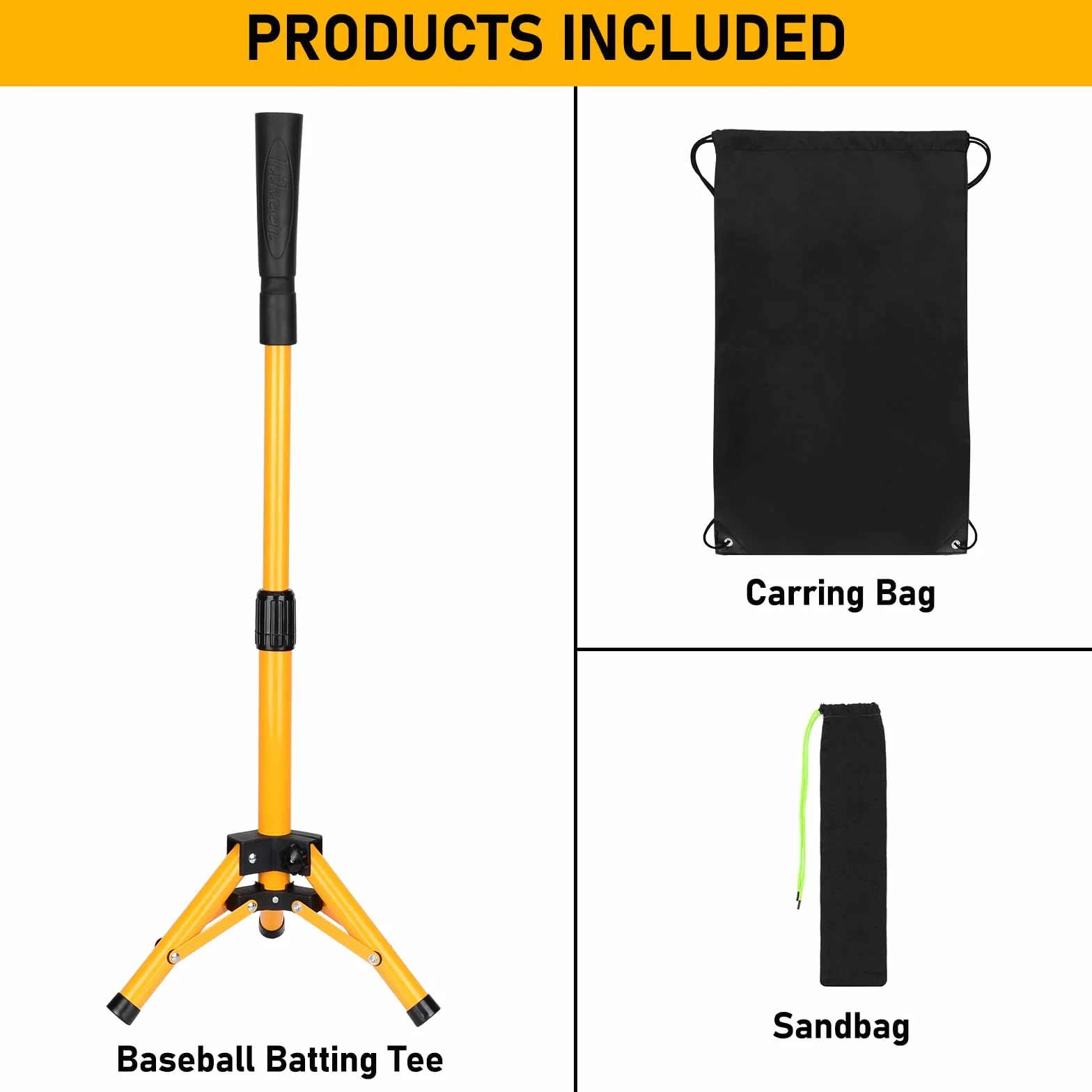 BOOSTEADY Baseball Tee, Baseball Batting Tee per Bambini, Baseball Tee da Allenamento per Softball e Baseball, Altezza Facile e Regolabile, Portatile, con Borsa per Trasporto