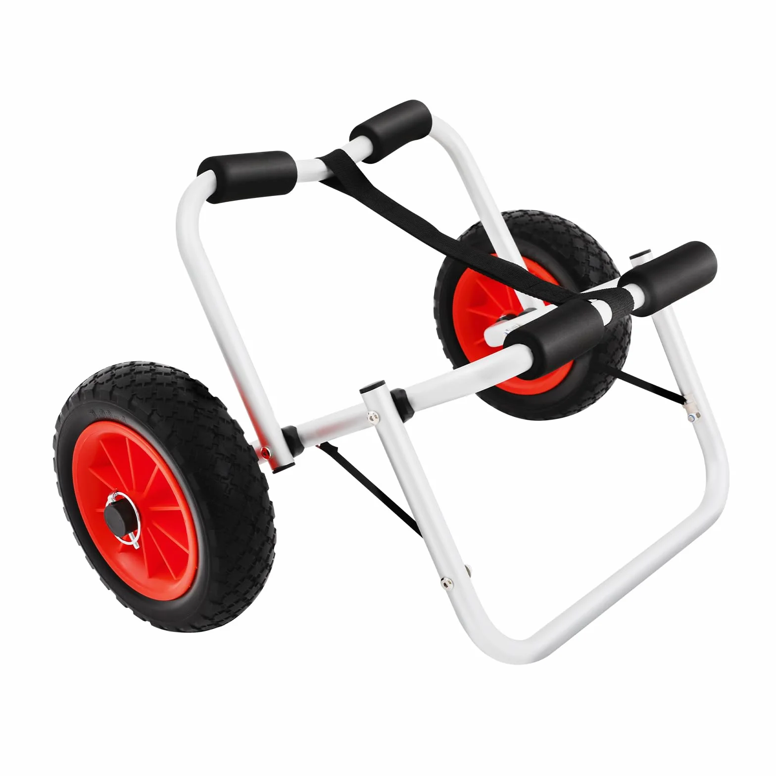 Canoa pieghevole in alluminio carrello per barche portata 80 kg ruote in poliuretano 10 pollici cinghia 3 m