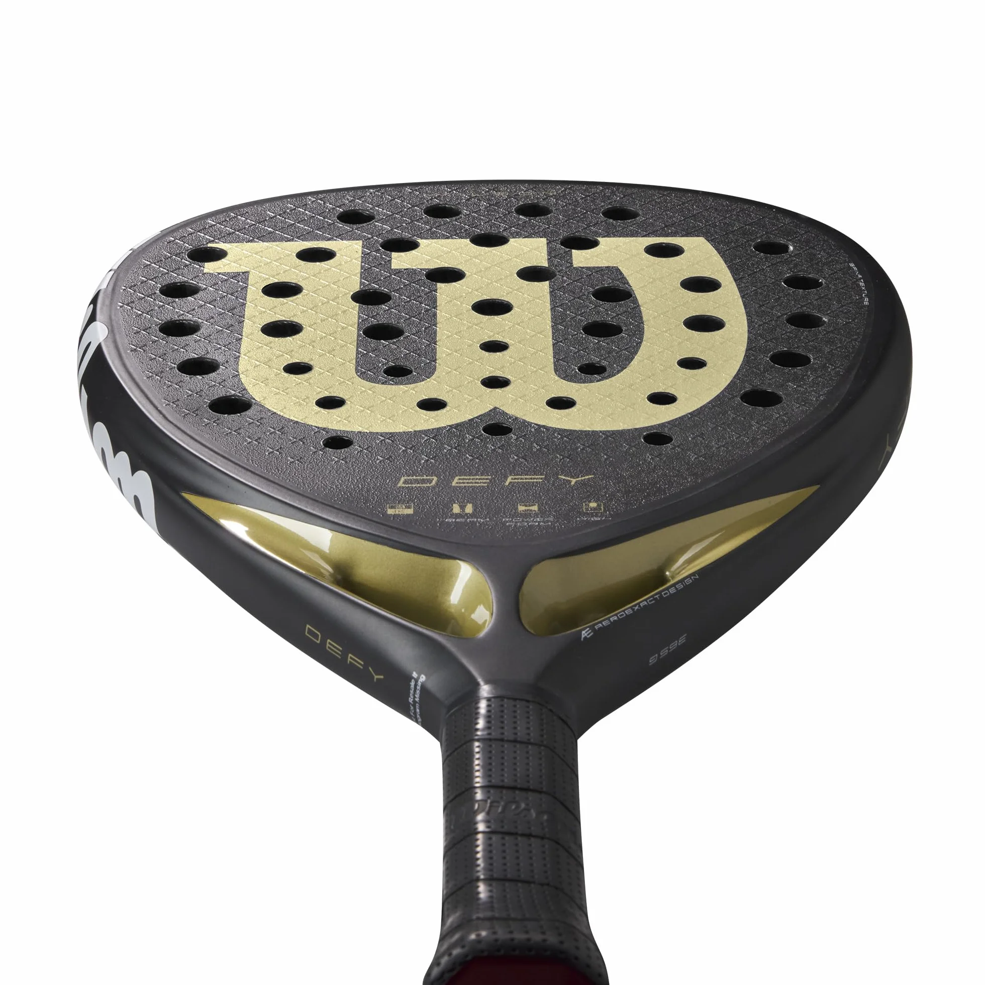 Wilson Racchetta da Padel Defy V1, Telaio Leggero, Design Aerodinamico, Nero/Oro, Misura 2