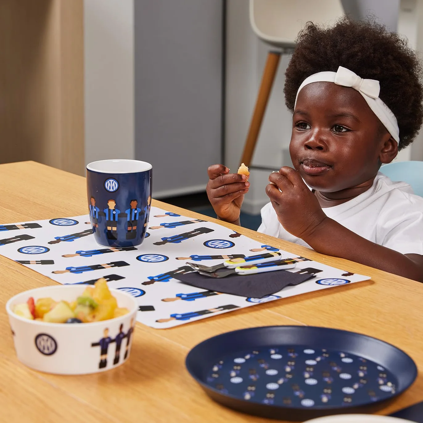 Inter Accessori da tavola per bambini Set Pappa Calcio Balilla Prodotto Ufficiale