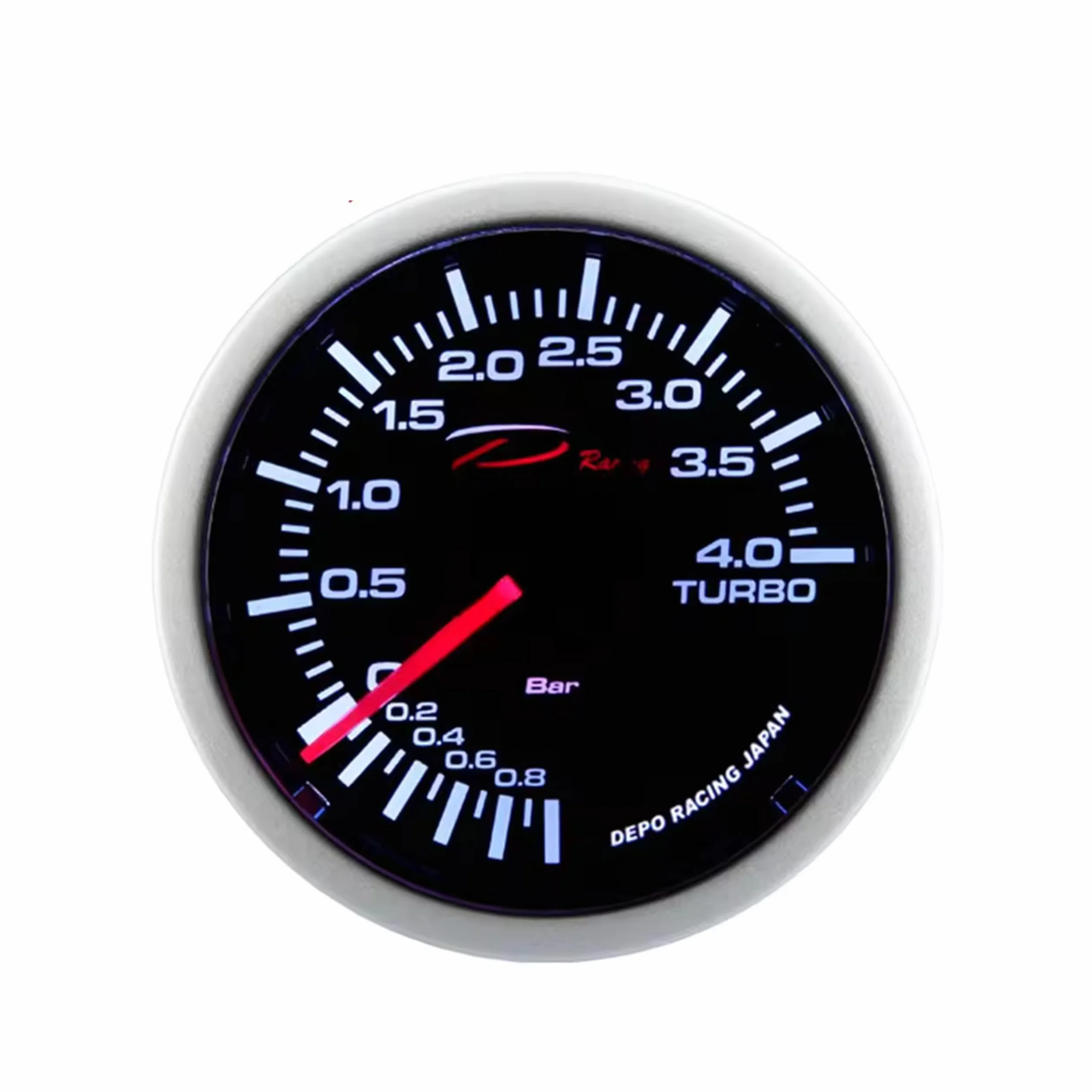 Générique Manometro a pressione turbo da 1 a 4 bar 52 mm universale nero | schermo fumè | silenziatore | con supporto | per veicoli diesel e benzina