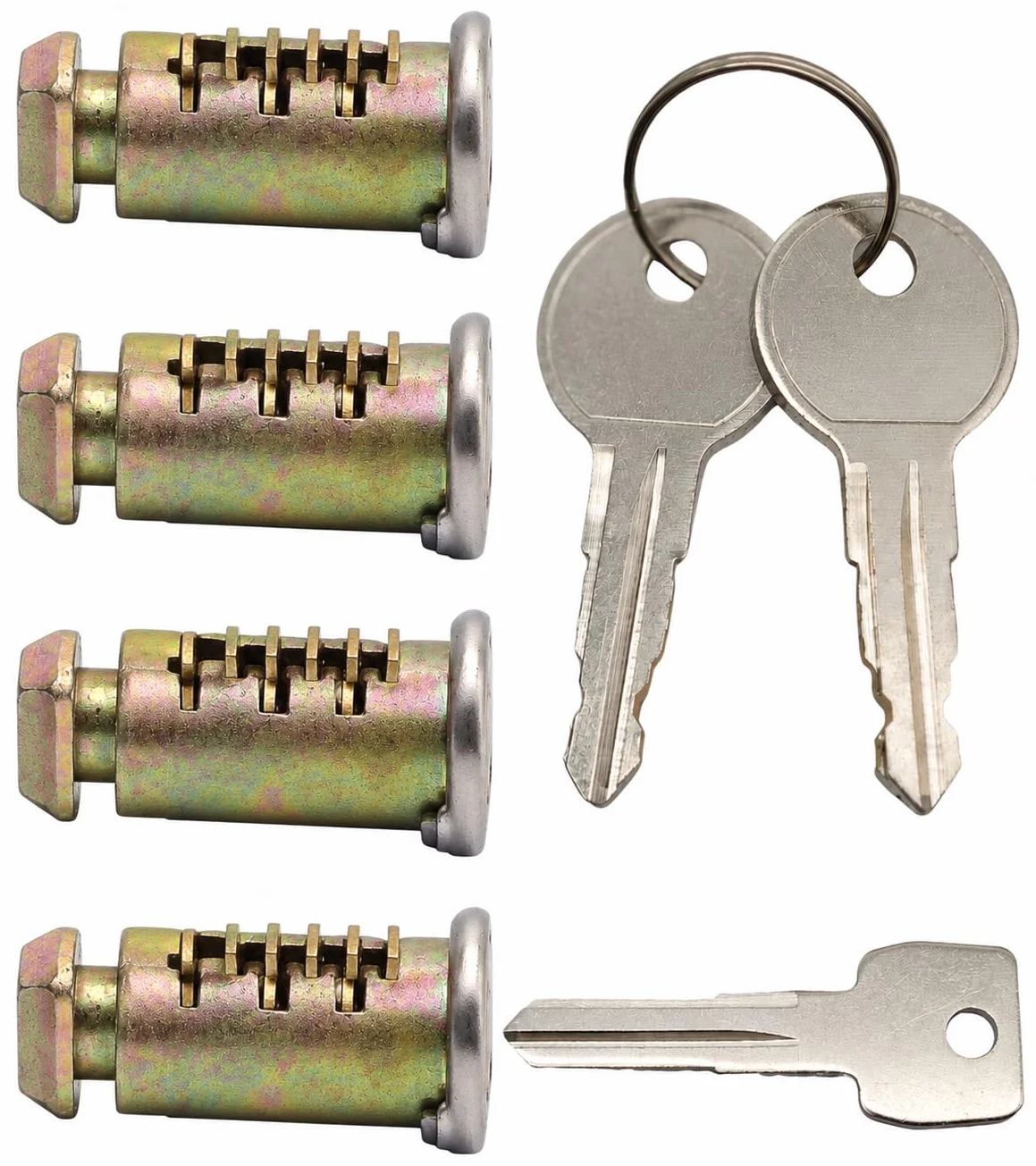TAKONE - Set di chiavi di ricambio per Thule – 4 cilindri di chiusura in rame, 2 chiavi e 1 chiave di controllo, serratura e pezzi di ricambio per portapacchi e portabici