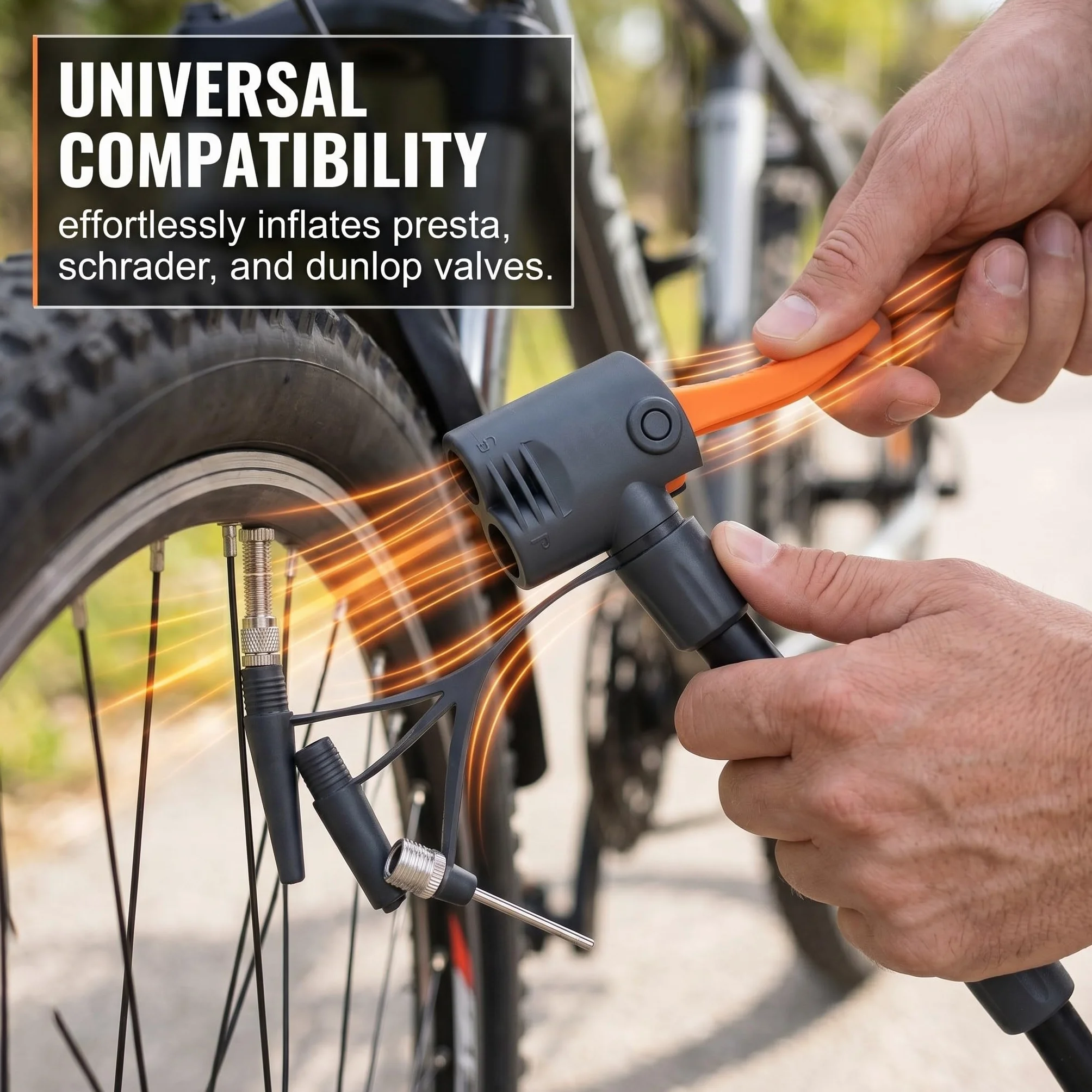 Set di 4 Adattatori per Pompa Bicicletta Multifunzione, Testina Universale per Valvola Presta Schrader Dunlop