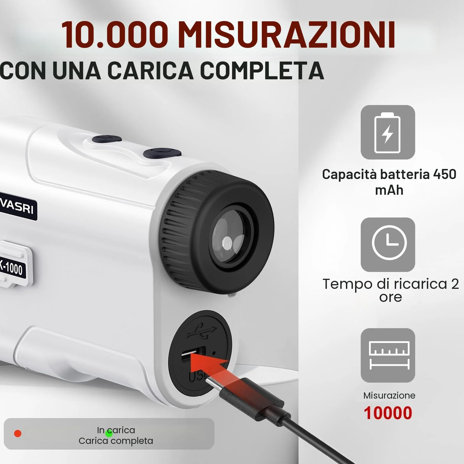 REVASRI Telemetro laser golf 910 m con vibrazione blocco pendenza batteria ricaricabile