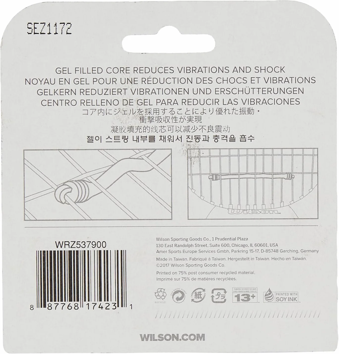 Wilson Antivibrazione Shock Shield Racchetta WRZ537900 Blu