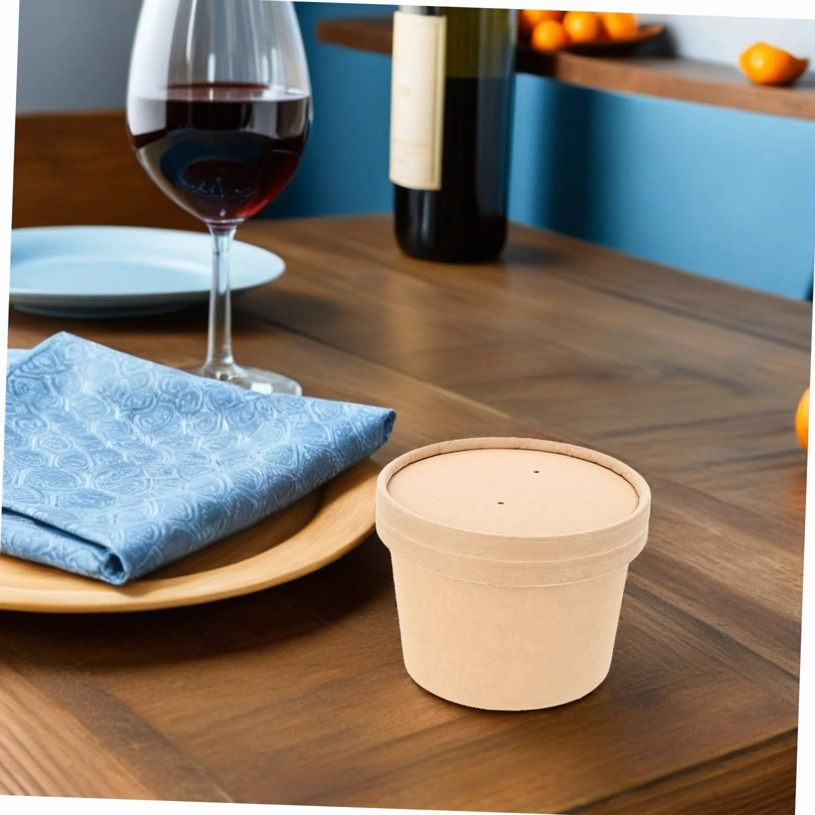 Set da 10 Coppette Gelato Carta 8oz Coperchio, Tazze Monoporzione per Gelati e Snack