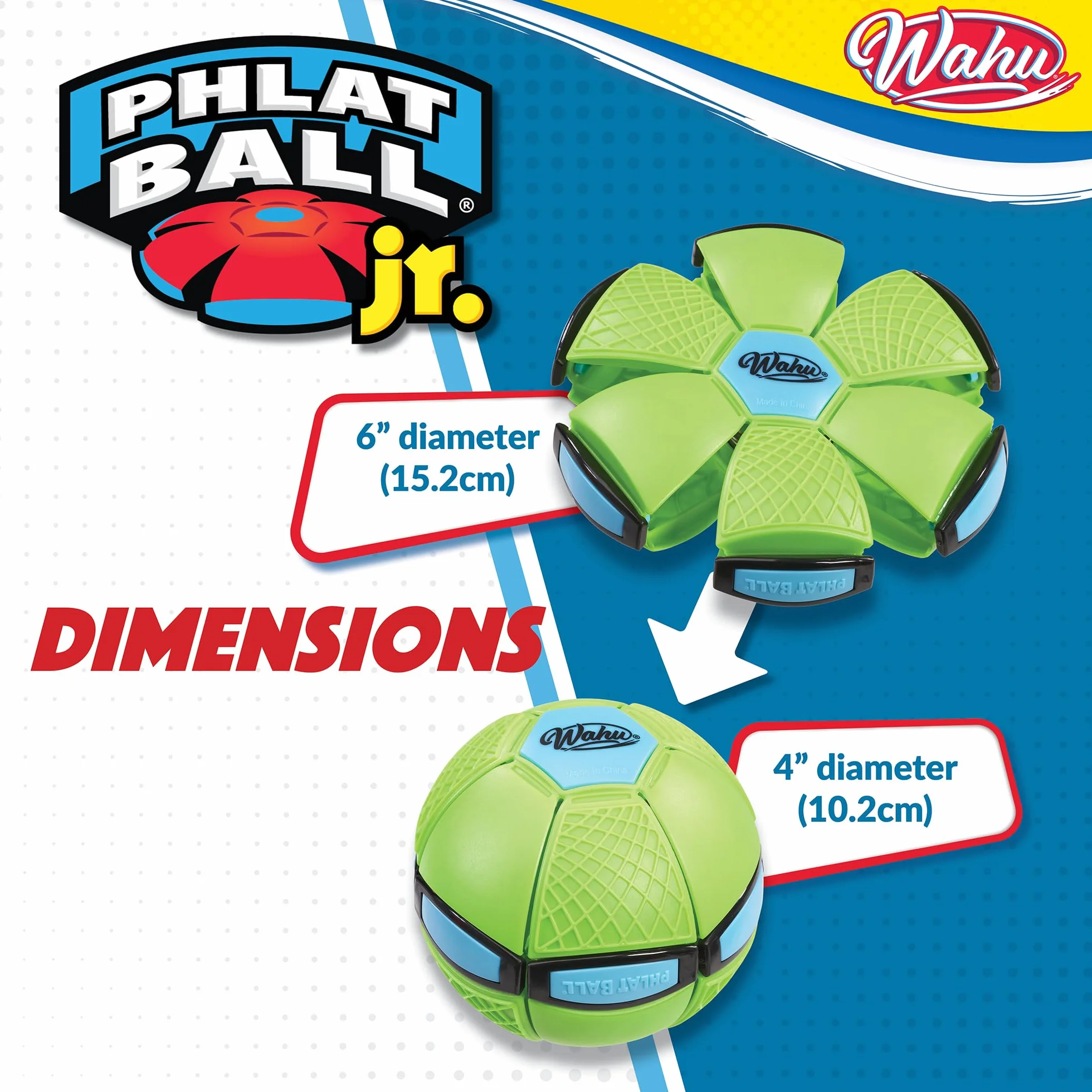 Wahu Phlat Ball Junior Verde Gioco all'aperto Lancia disco prende palla