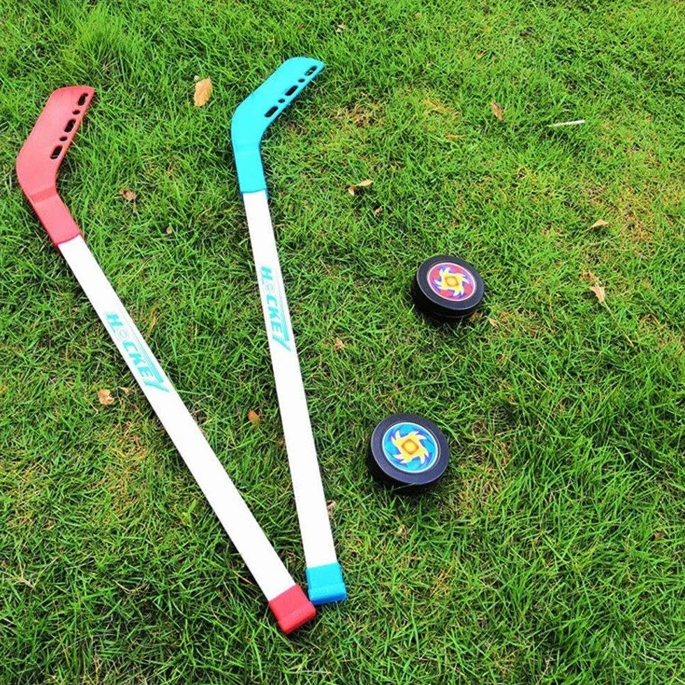Kids Street Hockey Puck Set 70 cm 2 Bastoncini Hockey Sport Allenamento Junior per Bambini
