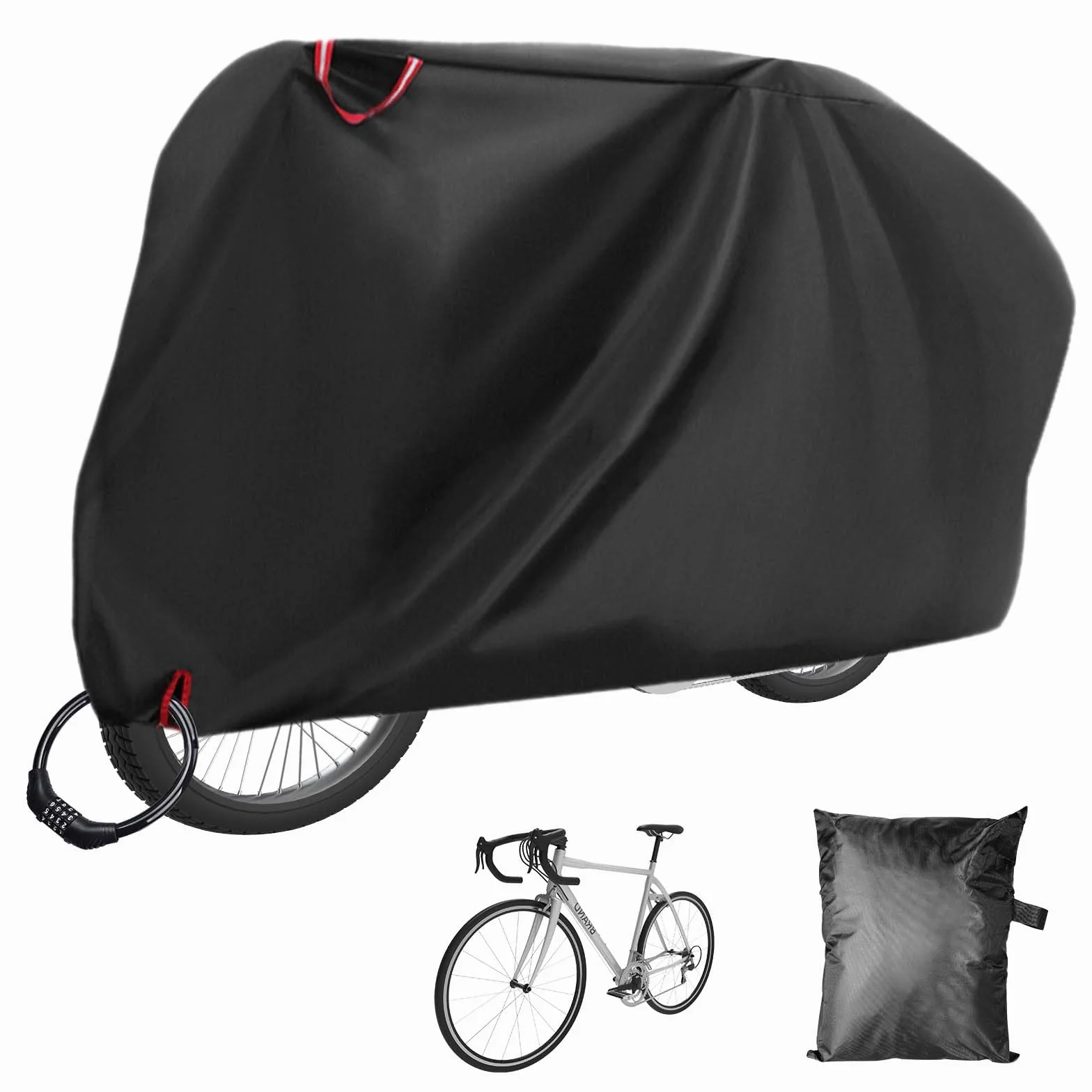 Copri Bicicletta da Esterno Impermeabile 210D Oxford 200 x 110 x 70 cm con Fori per Lucchetto