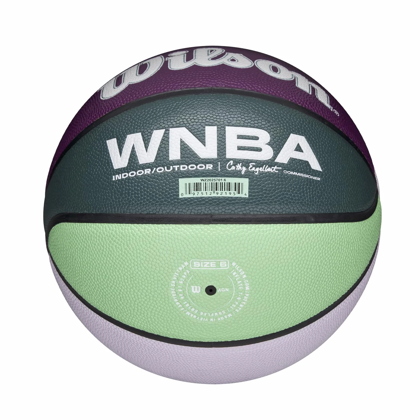 Wilson Pallone da Basket WNBA Heir Wow Pure Feel Viola Turchese Misura 6
