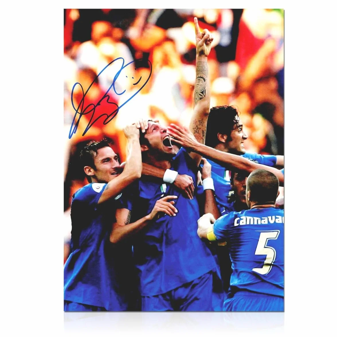 Autografata Foto del calcio dell'Italia Marco Materazzi