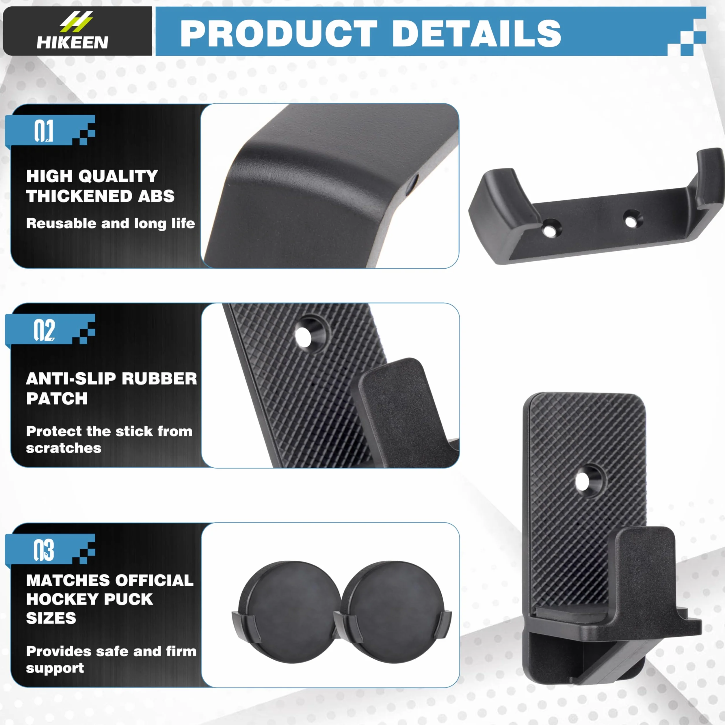BOOSTEADY Set di Supporto da Parete per Mazze da Hockey e Dischi, Espositore per Decorazione e Conservazione