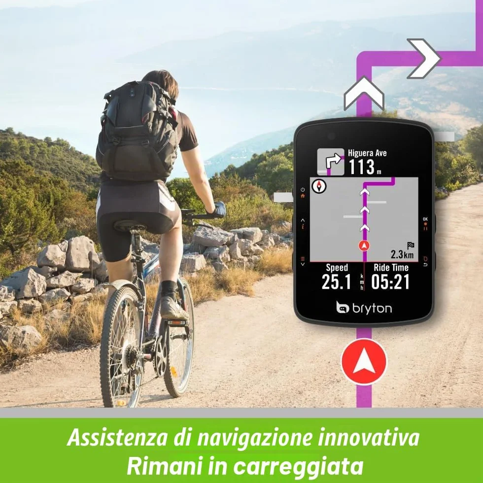 Bryton Rider 550 GPS Ciclismo, Schermo 7,1 cm, 37 Ore Batteria, Navigazione Turn-By-Turn