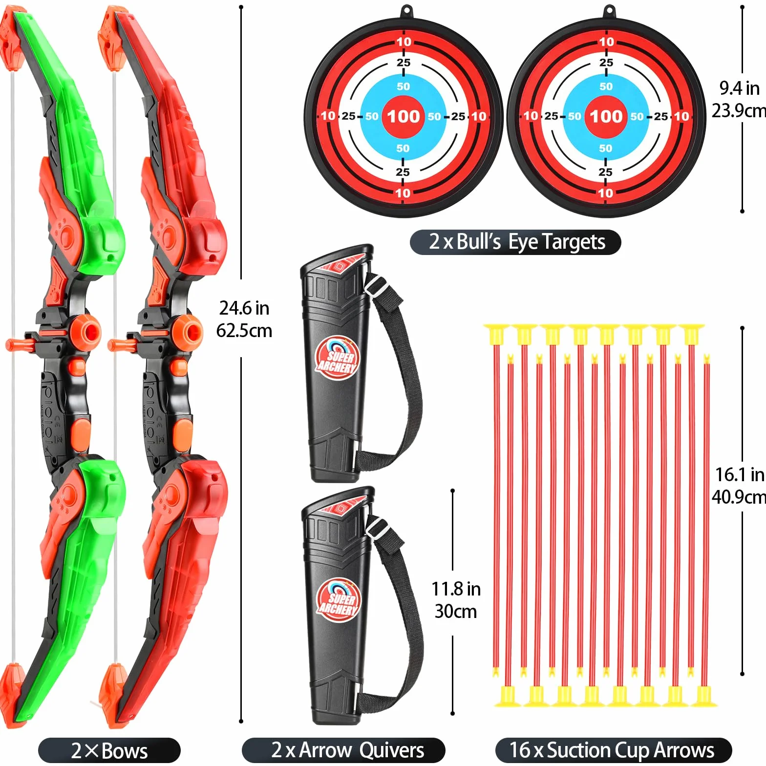 Doloowee Arco e Freccia per Bambini Giocattoli con Luce LED Set Tiro con L'Arco 8 Frecce a Ventose Bersaglio Faretra Spalla