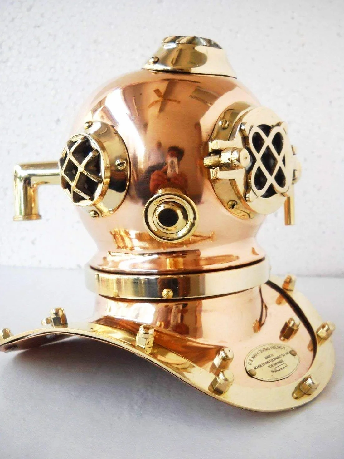 Classic US Navy Mark III Diving Helmet Recreation ottone rame