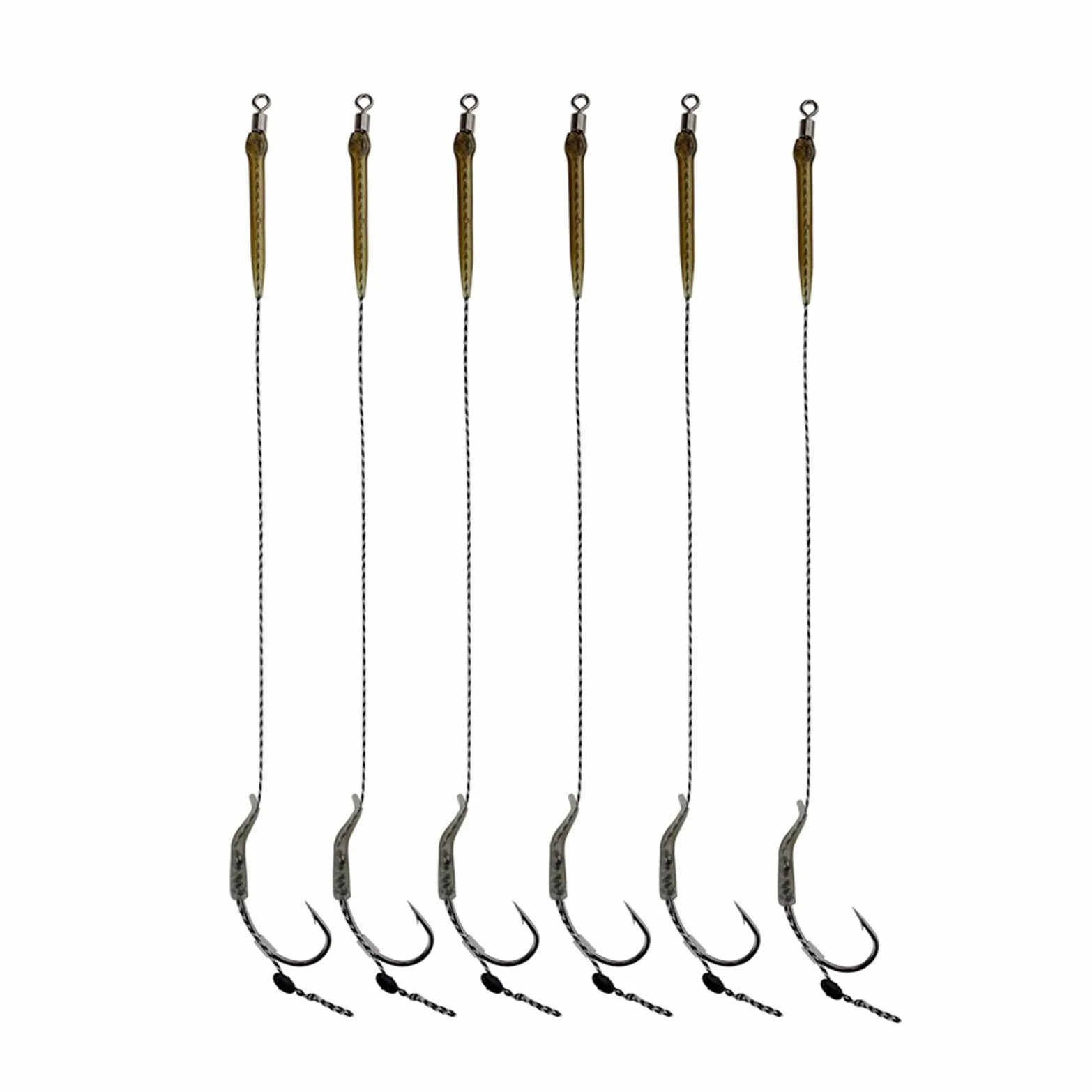 Kit di attrezzatura da pesca ami da pesca 6 pezzi ami da pesca alla carpa rig per capelli con lenza 30-60 libbre gruppo alimentatore accessori amo per carpa 2/4/6/8 # ganci a vite senza