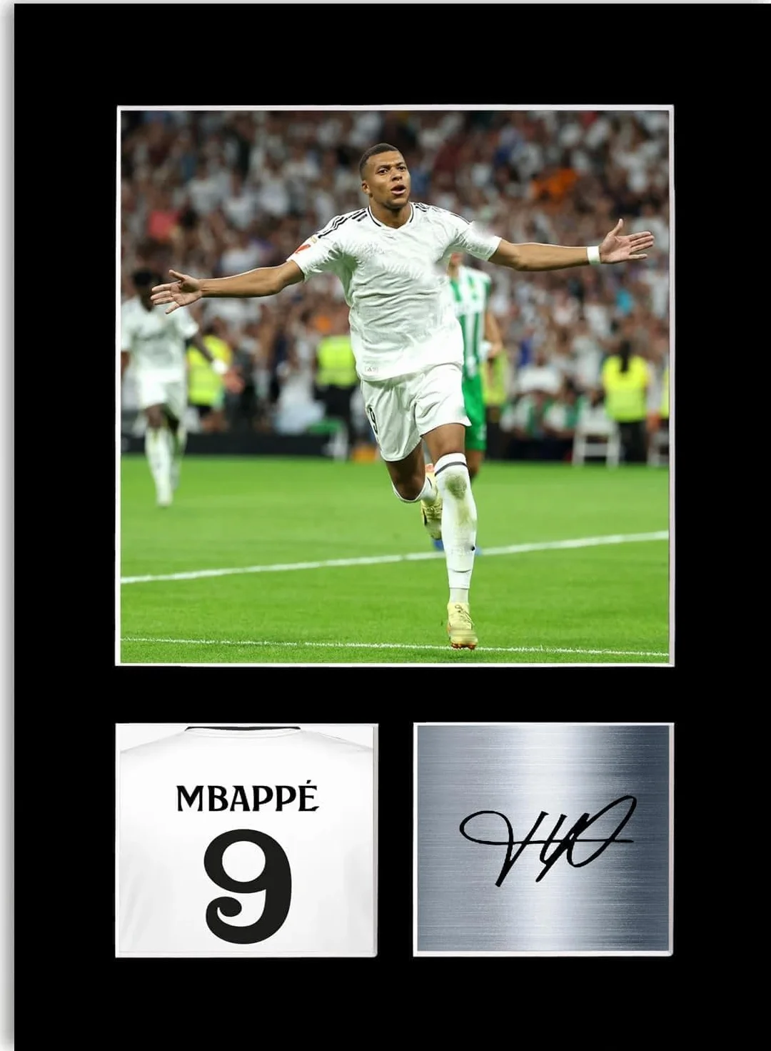Fotografia autografata Kylian Mbappe 2024 A4 regalo fan Madrid