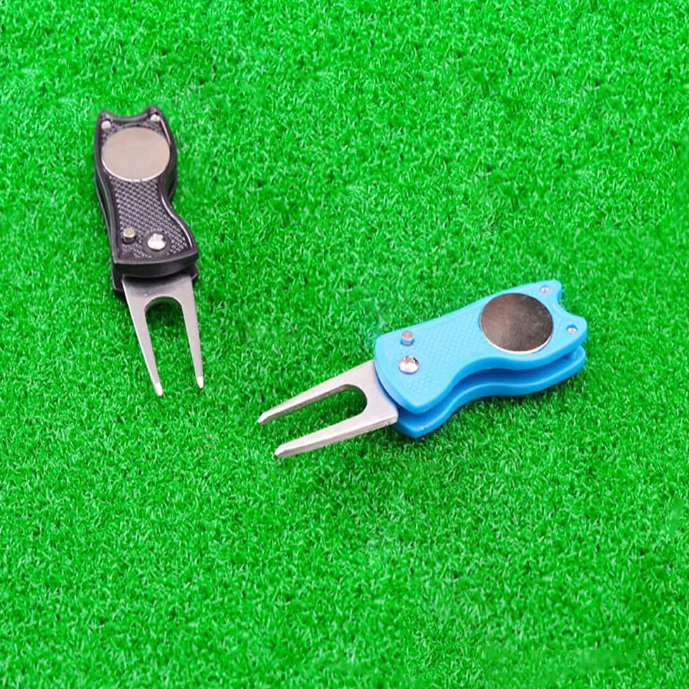 Haihaz Forcelle da Golf Strumento di Riparazione Marcatore 2 Pezzi Blu e Nero