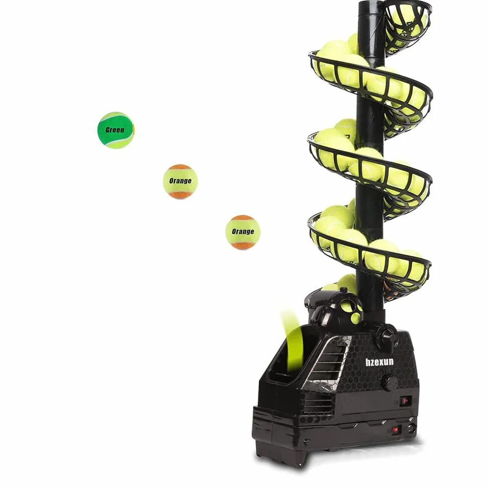 Macchina per Palle da Tennis Leggero, Regolabile e Portatile, Collegare/Batterie, 30 Palle