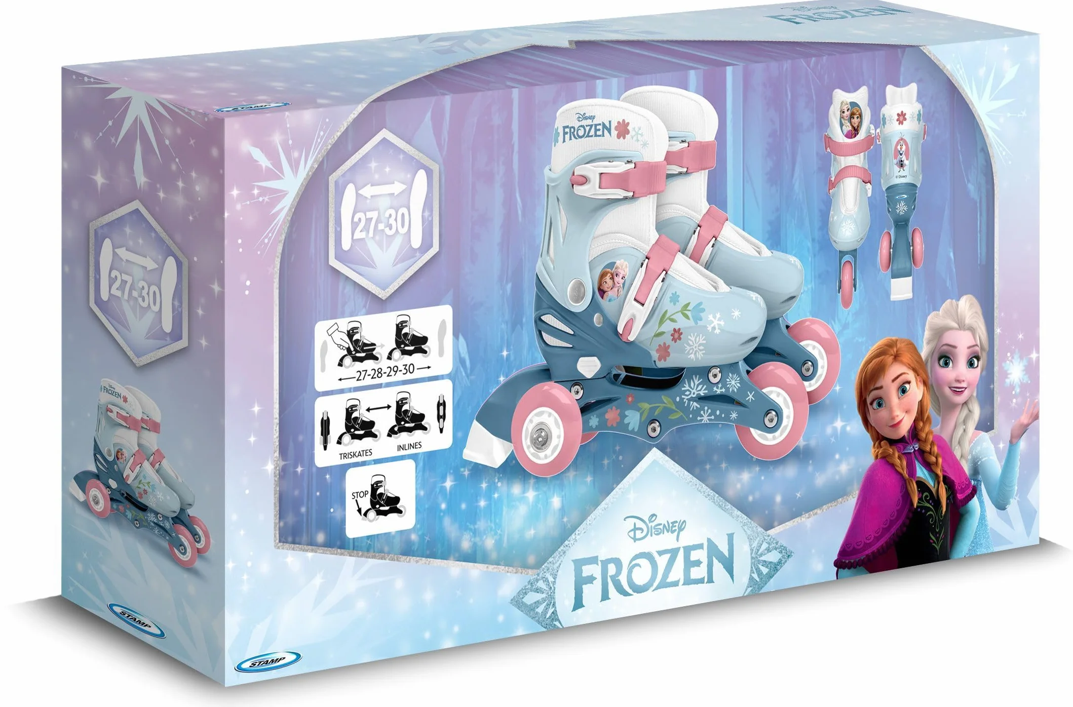 TRISKATES Regolabile 2 in 1 Frozen 2 27-30 Blue White Rollers
