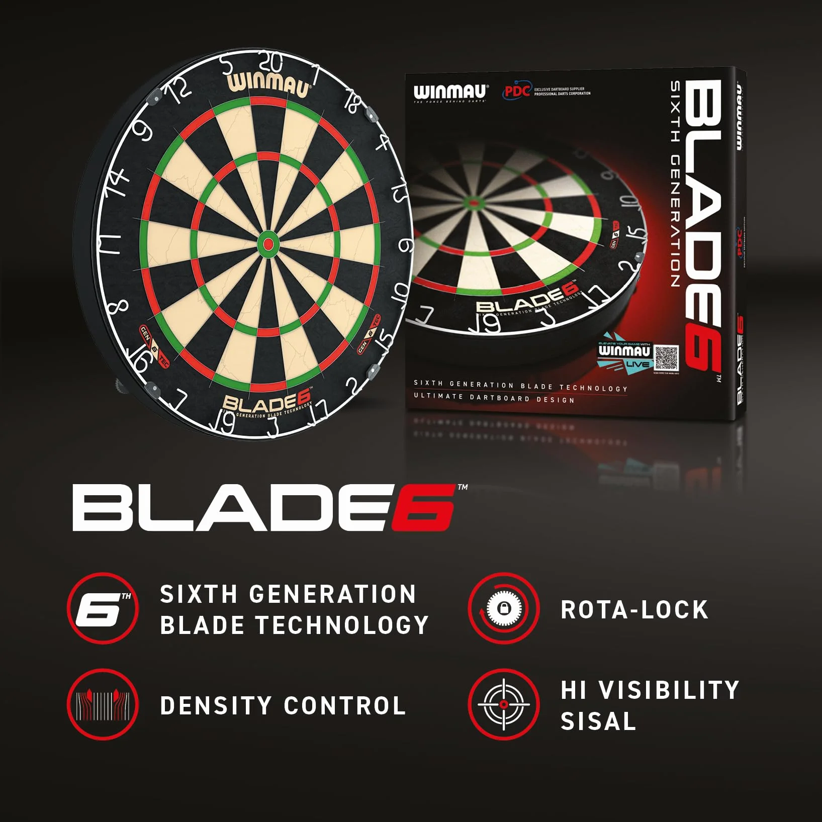 Winmau Blade 6 profesjonalna tarcza do rzutek z surround i 2 zestawami freccette