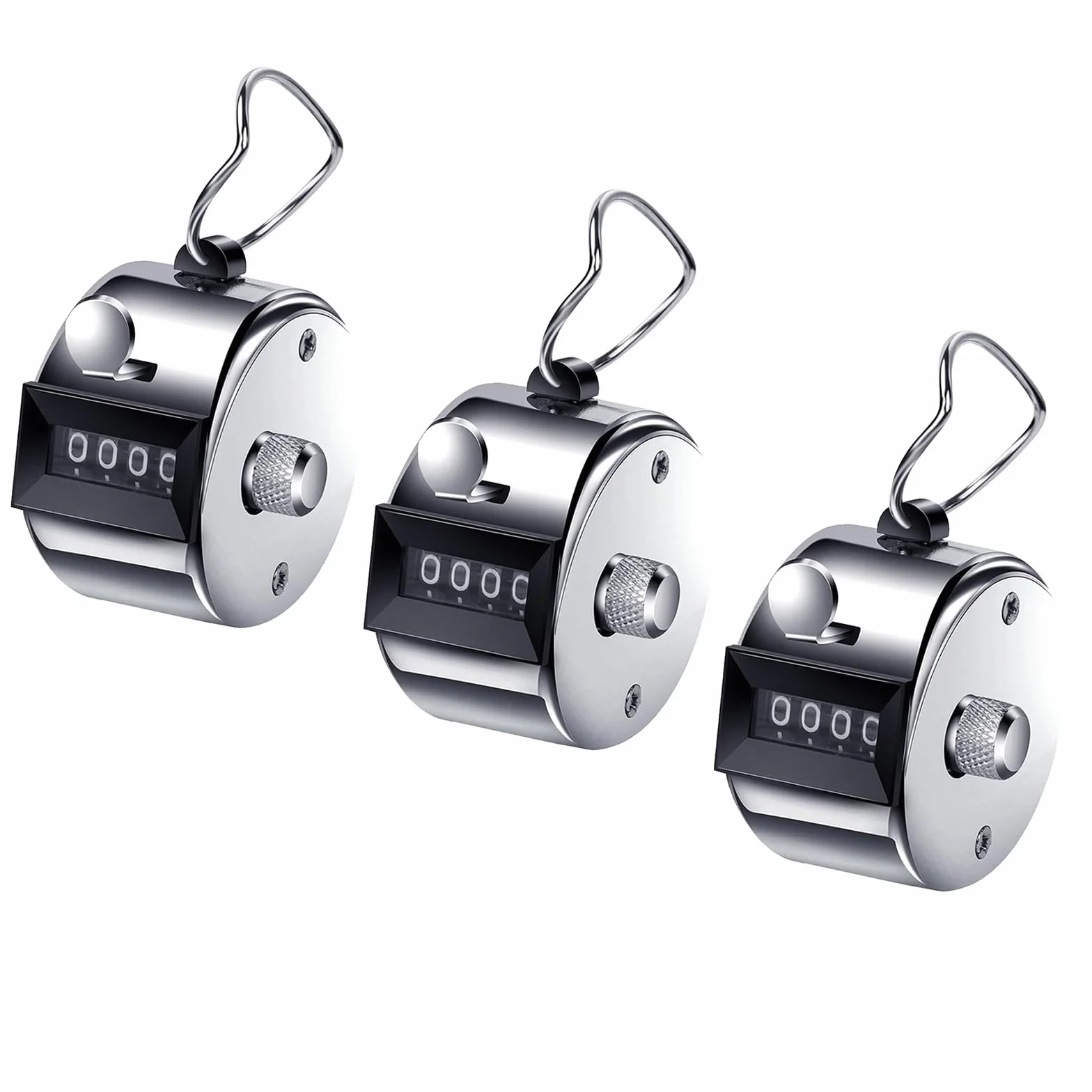 Contatore da Golf Metallico Portatile Clicker 9999 3 Pezzi