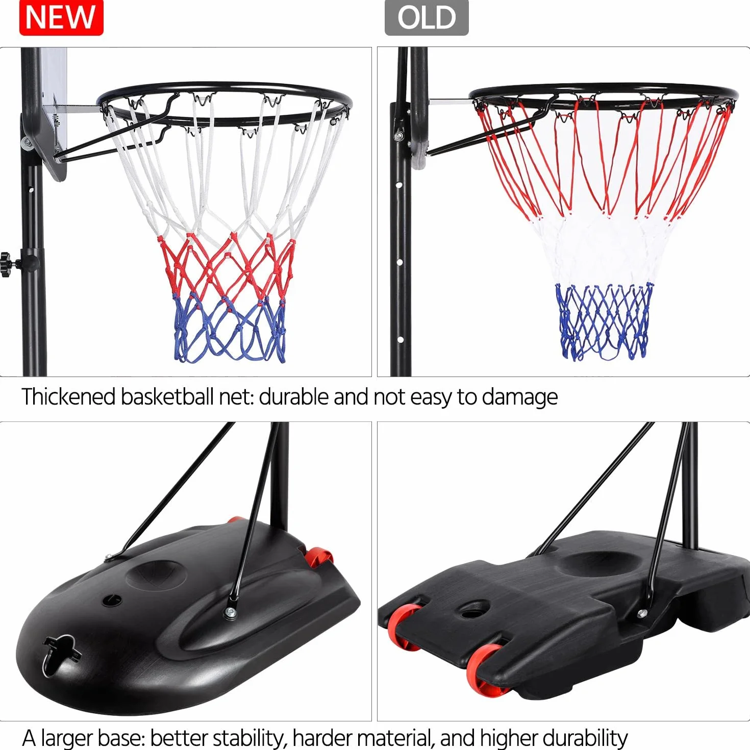 Yaheetech Canestro Basket Altezza Regolabile 219-279 cm Esterno Interno Portatile