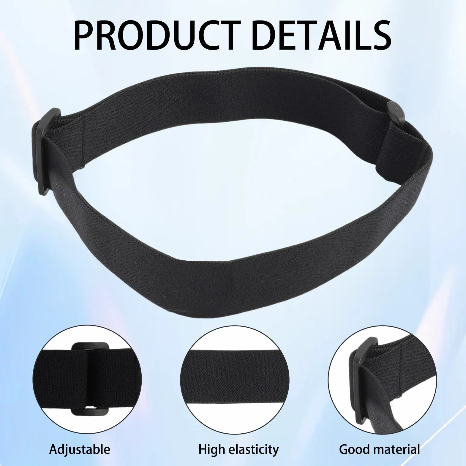 Cinghia per Lampada Frontale Nera Regolabile Compatibile con Molti Modelli Accessorio Outdoor