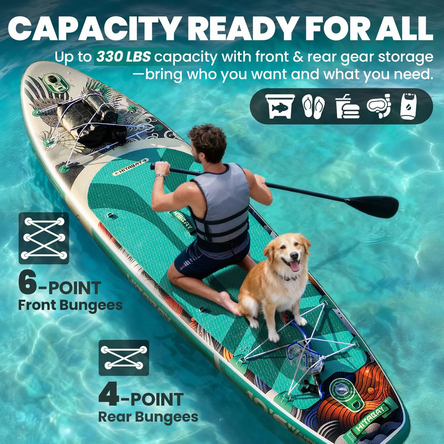 Tavola SUP Gonfiabile 320 x 81 x 15 cm, Paddle Surf con Accessori, Capacità 150 kg