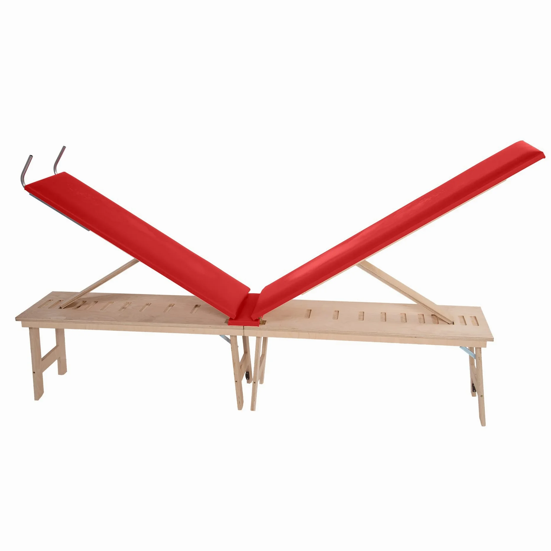 Panca Posturale in Legno Standard con Gambe (rosso)