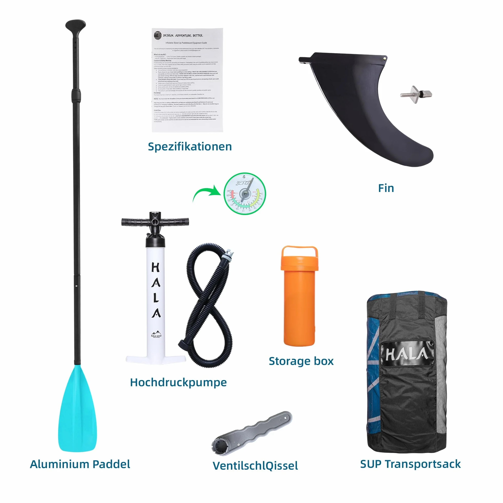 Hala 10.10' Sup Gonfiabile Tavola con Sistema US FIN PRO, Design Tail Kicker
