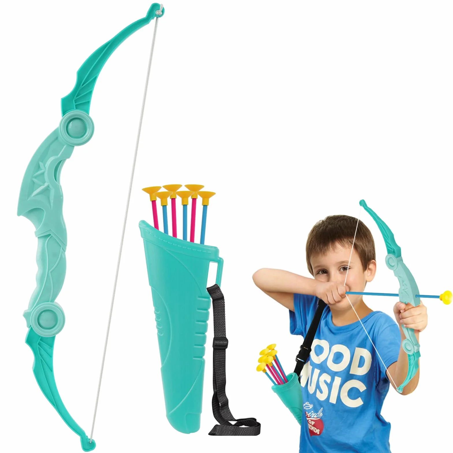 Set Arco e Frecce per Bambini con Bersagli e Frecce a Ventosa Gioco Tiro Interno Esterno