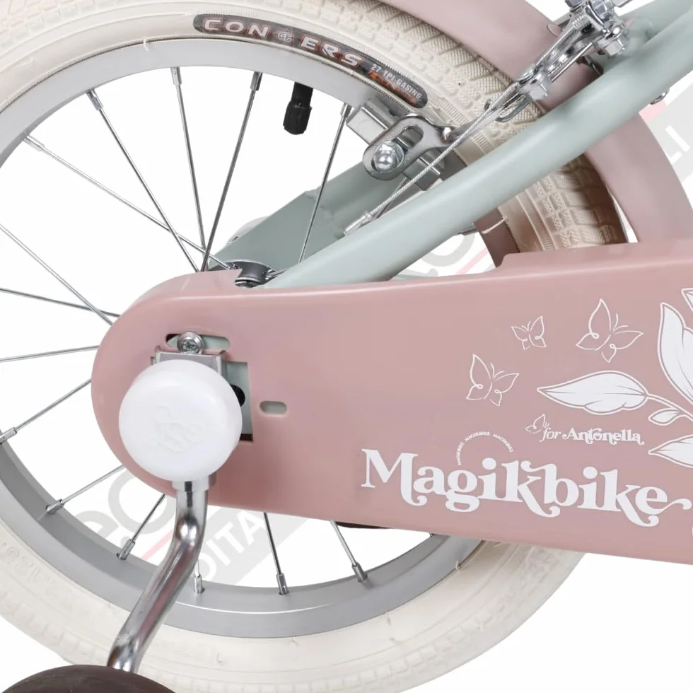 Bicicletta Bambina Vintage Magik Bike Antonella con Cestino e Rotelle Rimovibili, Telaio Acciaio, Sella Regolabile