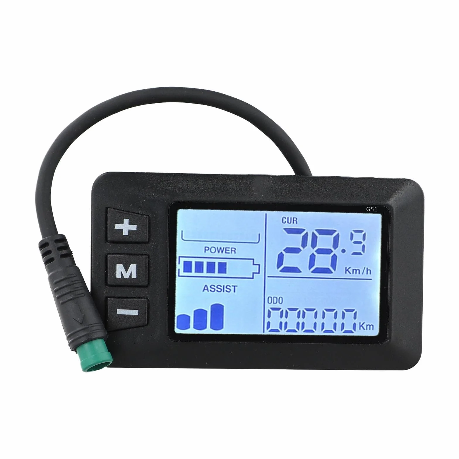 Schermo LCD per bicicletta elettrica 24V 36V 48V connettore impermeabile 5 pin monitor digitale velocità chilometraggio batteria