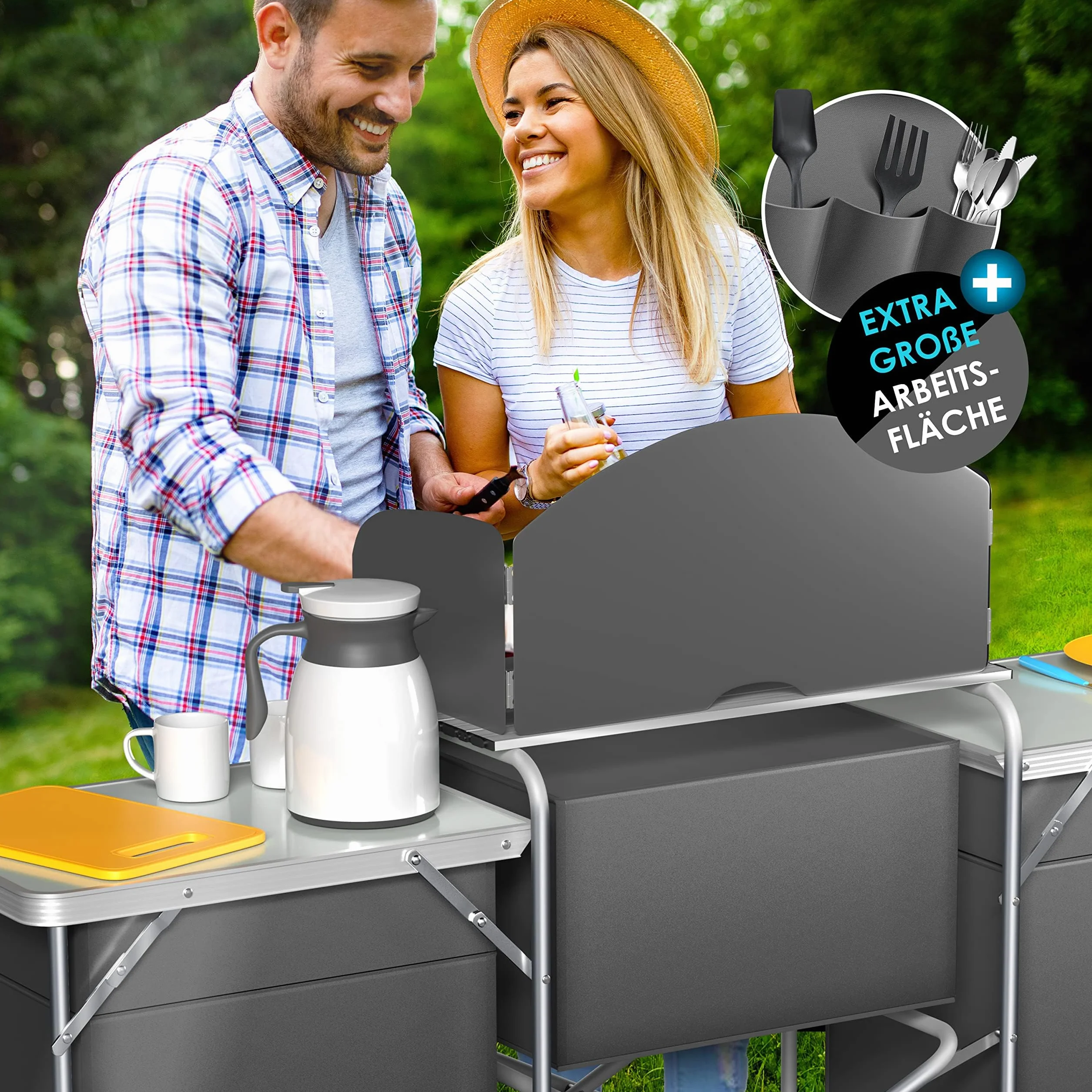 KESSER Mobile da Campeggio, Cucina da Campeggio con Telaio in Alluminio, Borsa da Trasporto