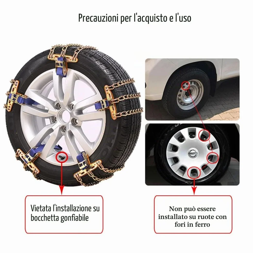 Catene da neve antiscivolo per auto SUV camion resistenti all'usura vestibilità sicura medie
