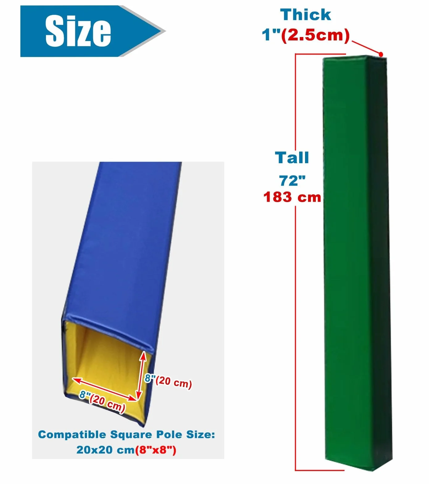 Imbottitura per pali da basket, protezione per pali esterni, imbottitura in schiuma per pali 4x4, 6x6, 8x8
