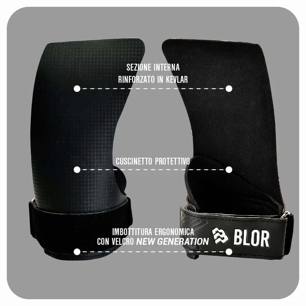 BLOR Paracalli Steel 2.0 Hand Grip per Trazioni alla Sbarra Protezione Calli Grip Potenziato per Gymnastics Calisthenics